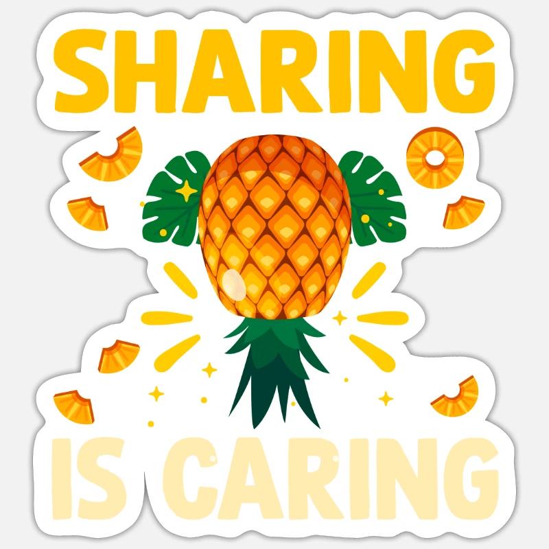 Sharing is Caring Upside Down Pineapple Swinger Sticker Größe S (10 x 10 cm)