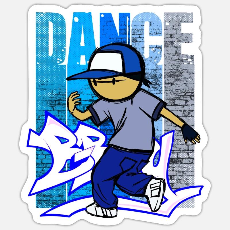 Retro Break Tänzerin - Sticker Größe S (10 x 10 cm) - Mattweiß