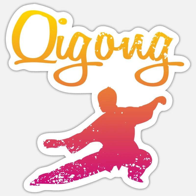 Qigong - Sticker taille S (10 x 10 cm) - blanc mat