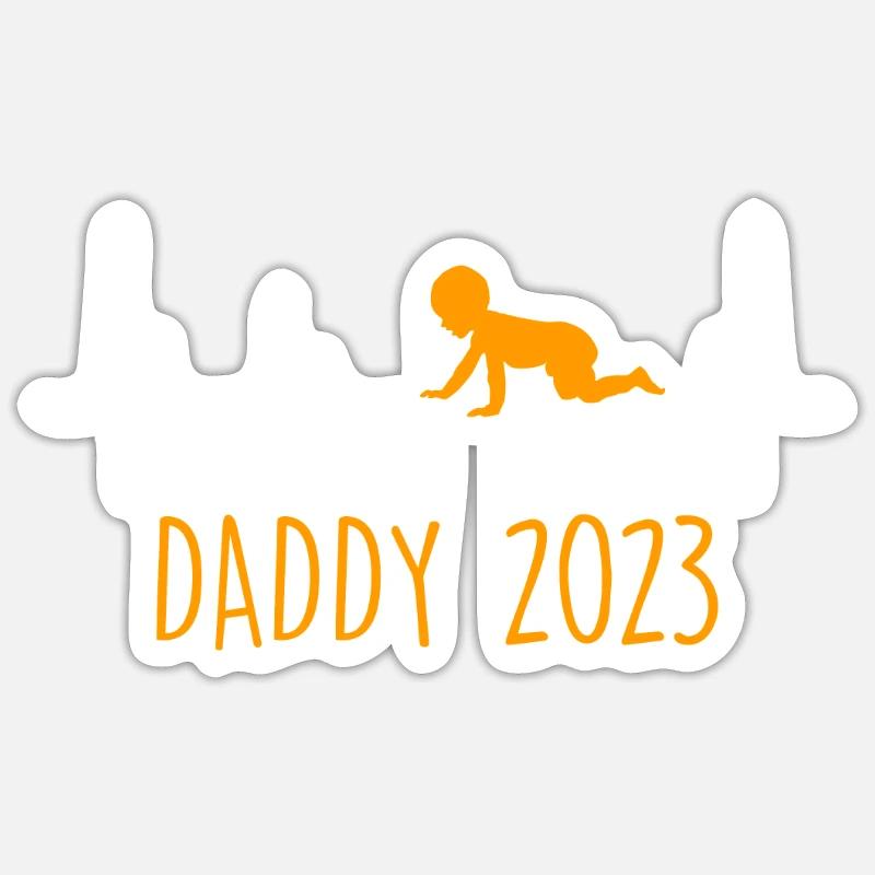 Daddy 2023 werdender Papa Sticker Größe S (10 x 10 cm)