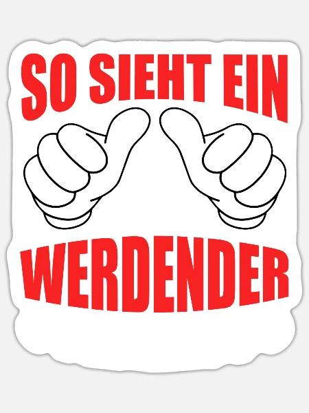So sieht ein werdender Papa aus werdender Vater - Sticker Größe S (10 x 10 cm) - Mattweiß