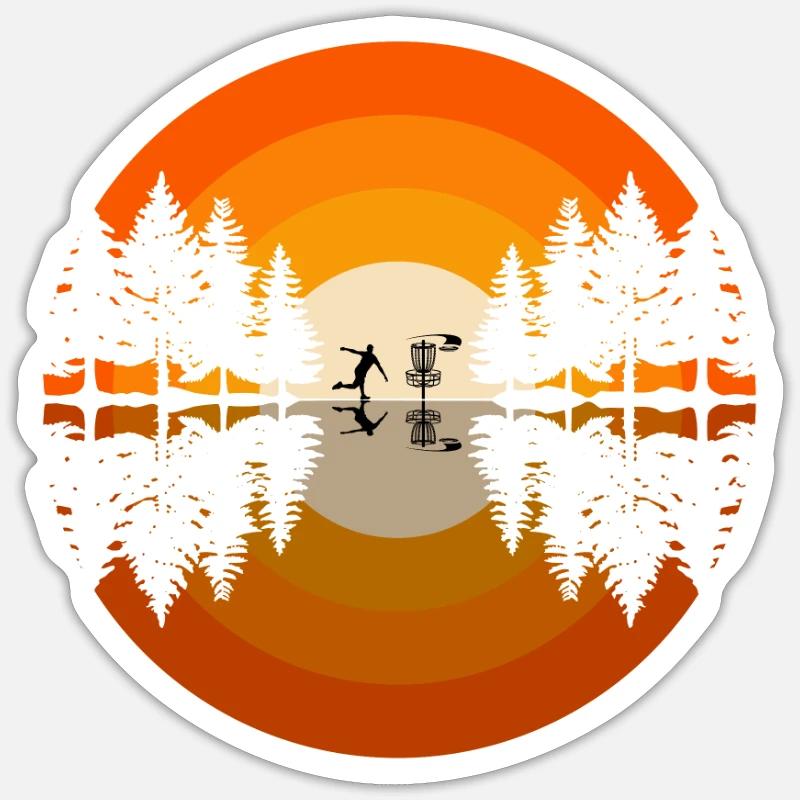 Frisbee Golf - Sticker Größe S (10 x 10 cm) - Mattweiß