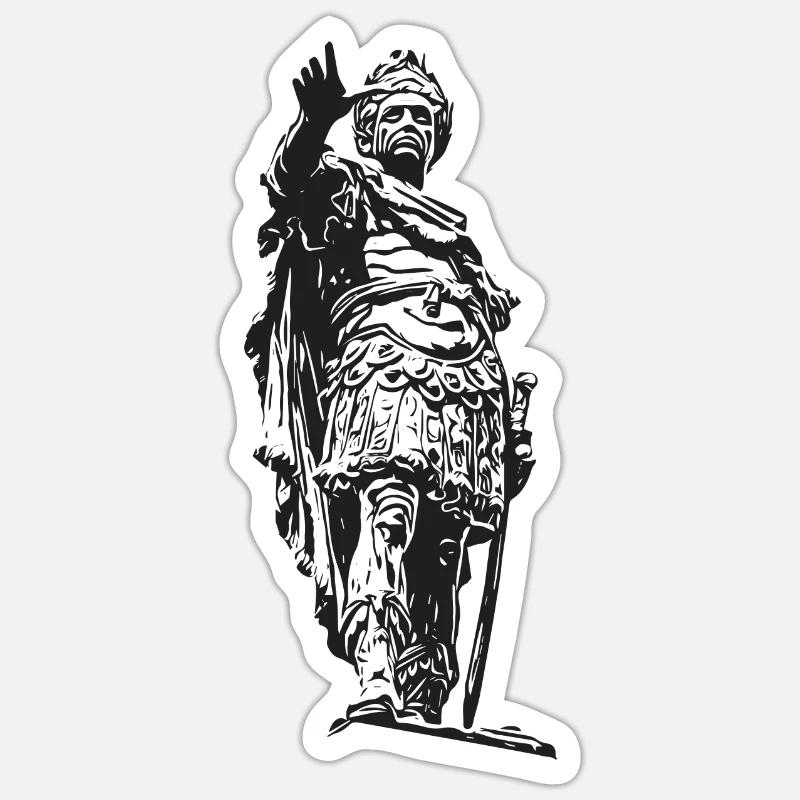 Auguste Auguste Fontaine d’Augsbourg - Sticker taille S (10 x 10 cm) - blanc mat