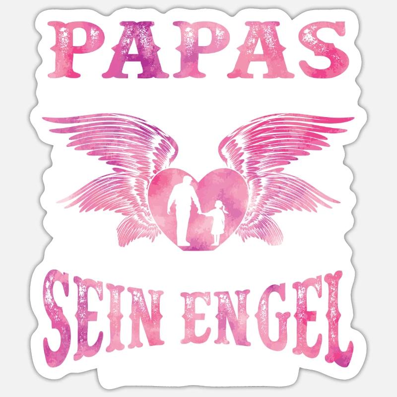 Papas Mädchen Ich War Einmal Sein Engel - Sticker - Mattweiß