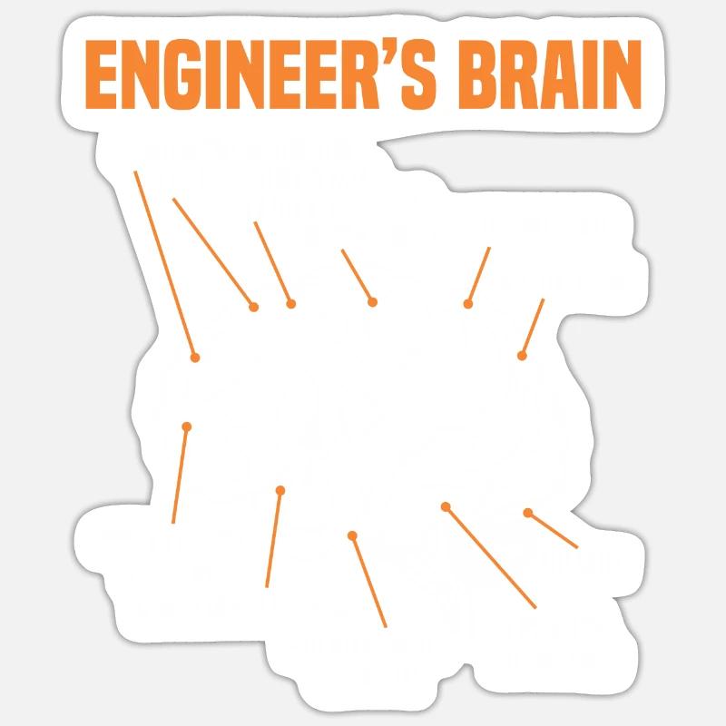 Engineer Brain Process For Engineer Student Sticker Größe S (10 x 10 cm)