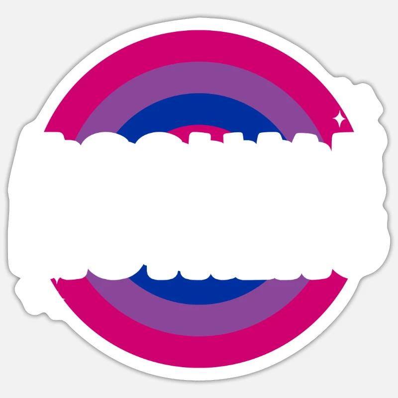 Bisexuel Bi Pride Flag Assume - Sticker taille S (10 x 10 cm) - blanc mat