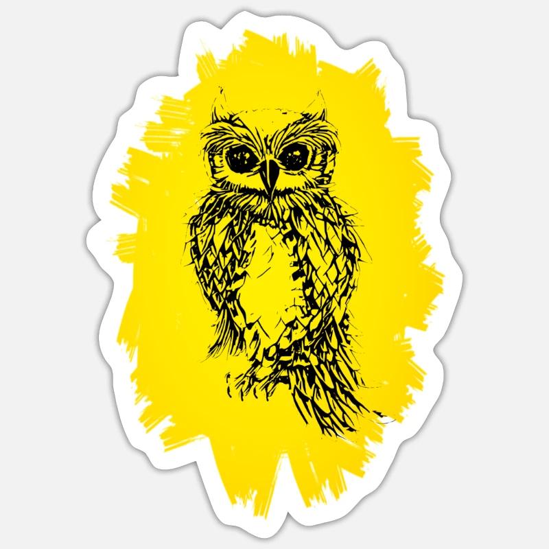 Eule - Sticker Größe S (10 x 10 cm) - Mattweiß