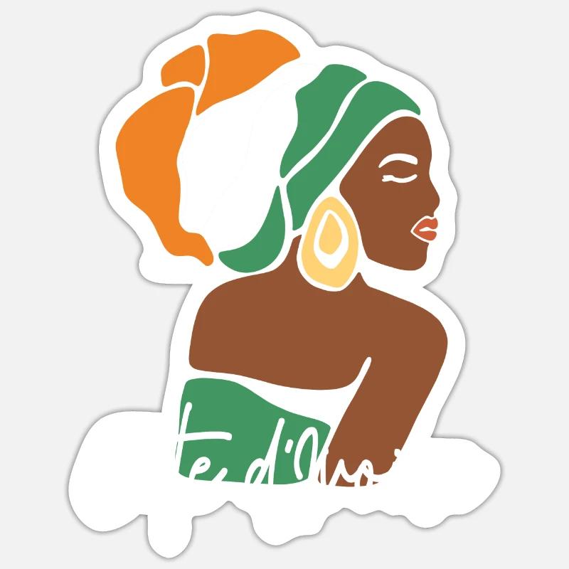 Côte d’Ivoire Drapeau côte d’Ivoire Drapeau Afrique - Sticker taille S (10 x 10 cm) - blanc mat
