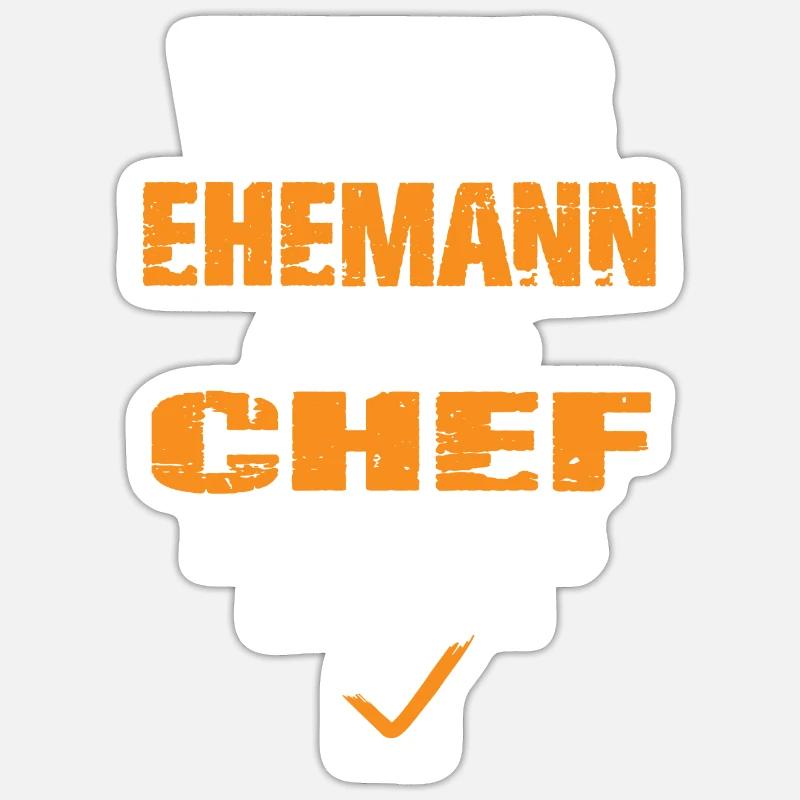 Vater Ehemann und Chef - Sticker Größe S (10 x 10 cm) - Mattweiß