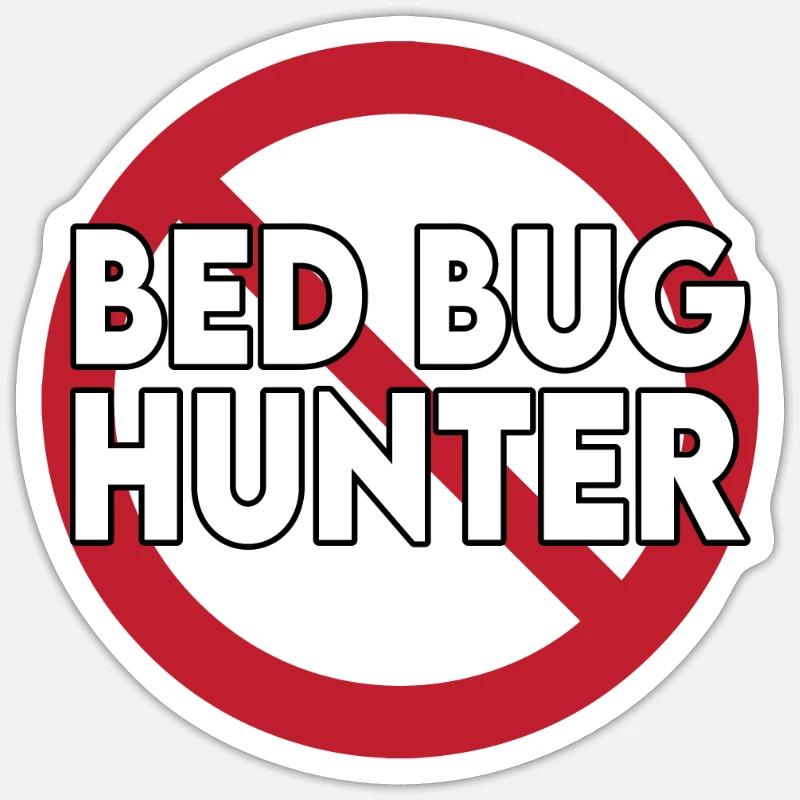 Bed bug hunters - Sticker size S (10 x 10 cm) - white matte