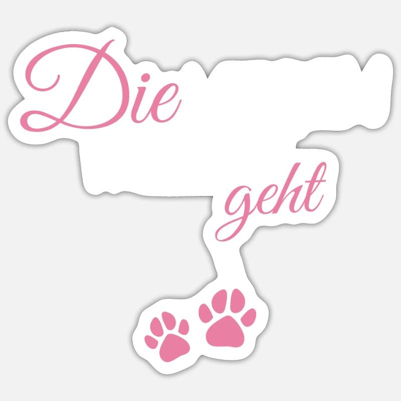 Die mit dem Whippet geht - Sticker Größe S (10 x 10 cm) - Mattweiß