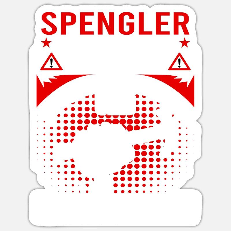 Klempner Spengler bei der Arbeit Handwerker - Sticker Größe S (10 x 10 cm) - Mattweiß