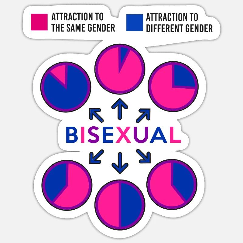 Bisexual Bi Pride Flag Pie Chart Sticker Größe S (10 x 10 cm)
