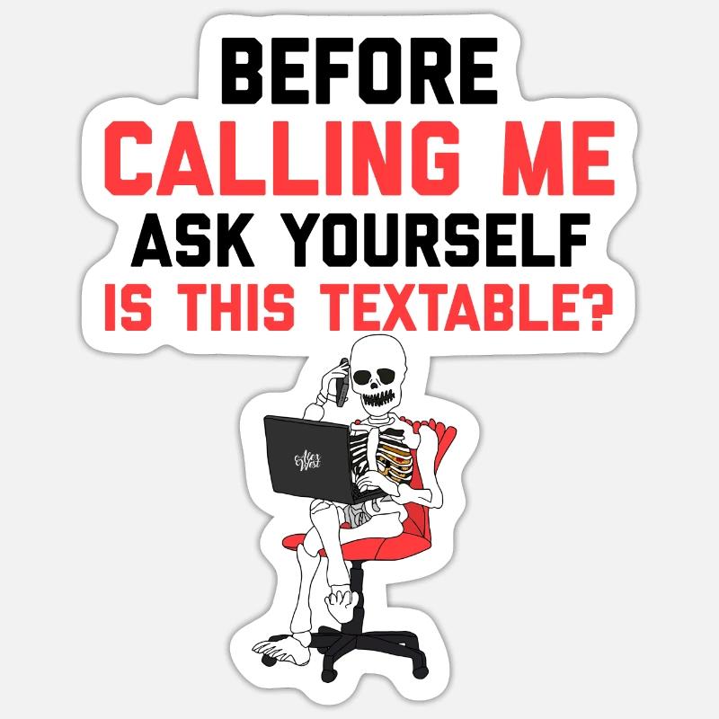 Avant de m’appeler antisocial - Sticker taille S (10 x 10 cm) - blanc mat