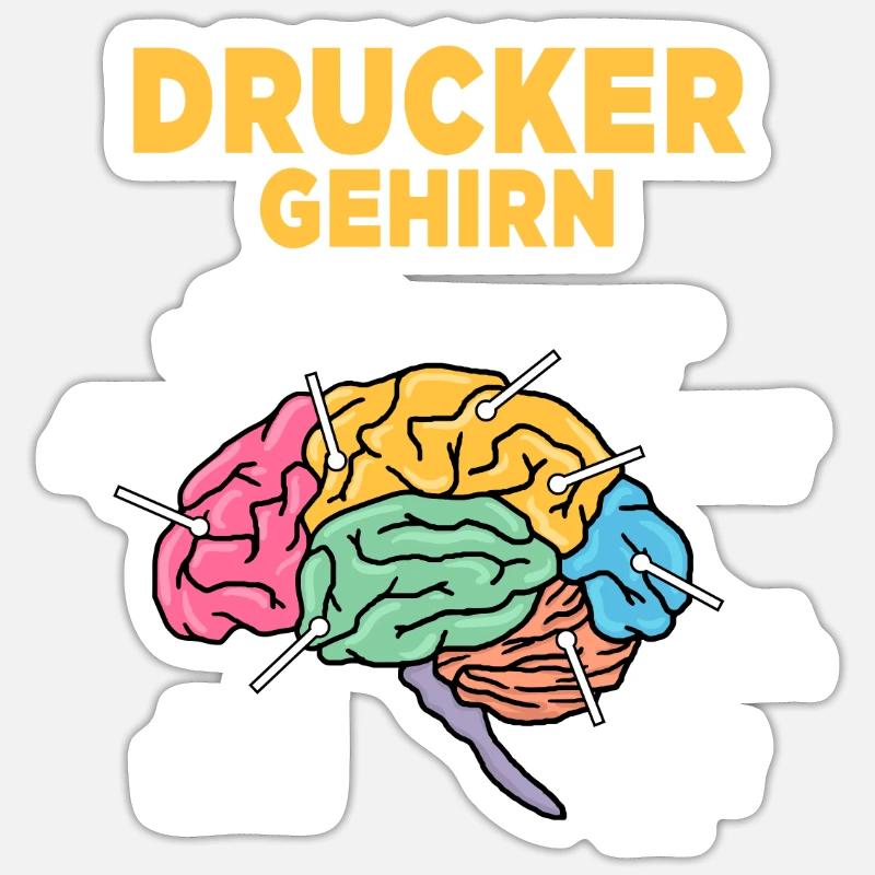 Drucker - Sticker Größe S (10 x 10 cm) - Mattweiß