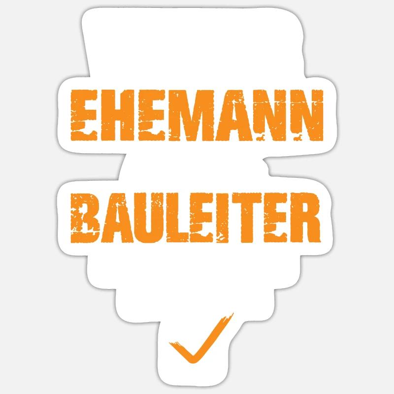 Vater Ehemann und Bauleiter - Sticker Größe S (10 x 10 cm) - Mattweiß