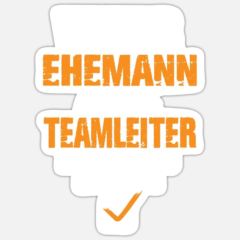 Vater Ehemann und Teamleiter - Sticker Größe S (10 x 10 cm) - Mattweiß