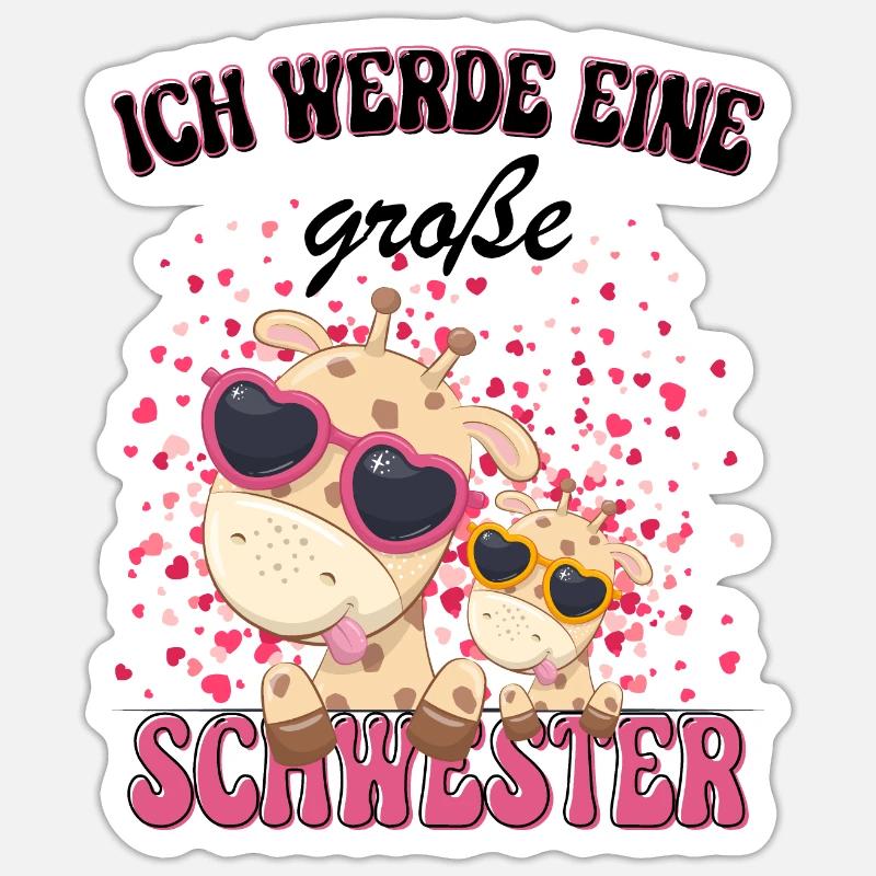 Ich Werde Eine Große Schwester 2023 - Sticker Größe S (10 x 10 cm) - Mattweiß