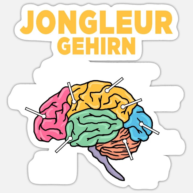 Jongleur - Sticker Größe S (10 x 10 cm) - Mattweiß