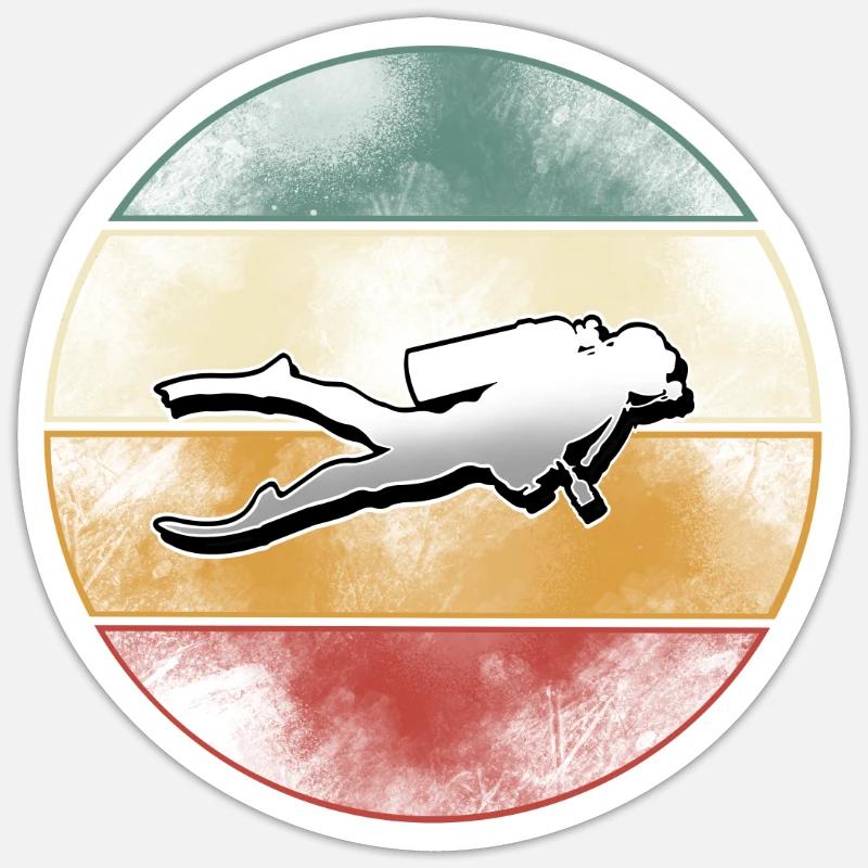 Divers Diving - Sticker size S (10 x 10 cm) - white matte