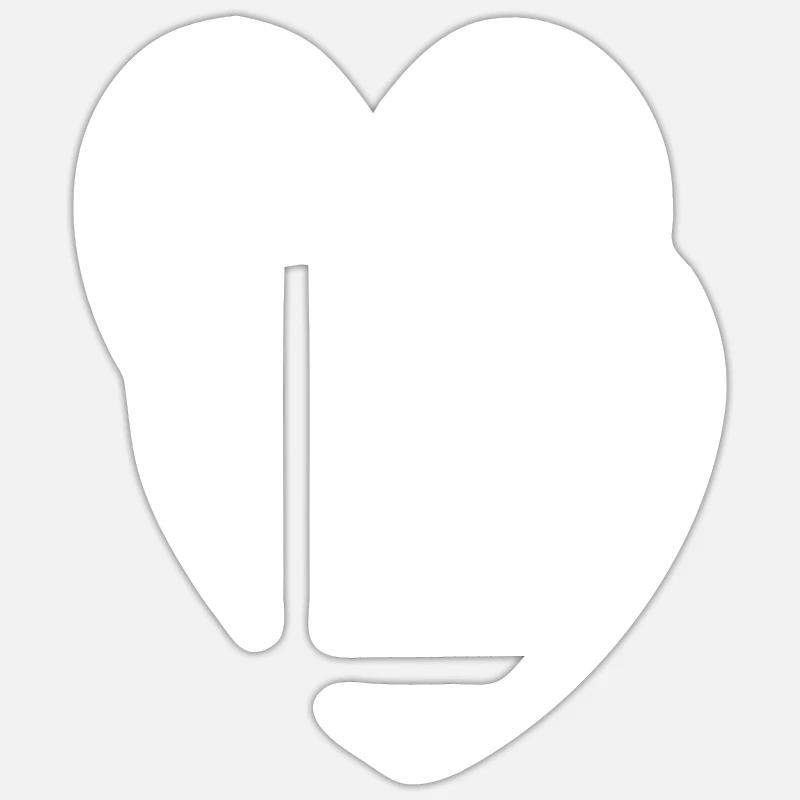 Hearts White Gift Idea - Sticker size S (10 x 10 cm) - white matte
