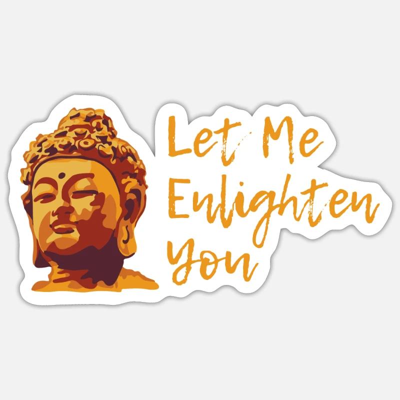 Bouddhisme bouddhiste de Bouddha - Sticker taille S (10 x 10 cm) - blanc mat