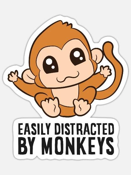 Affe Liebhaber Geschenk leicht durch Affen - Sticker Größe S (10 x 10 cm) - Mattweiß