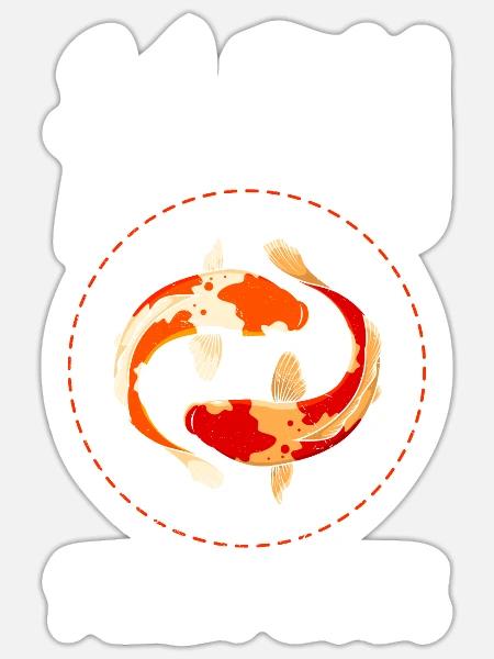 Koi Flüsterer Koi Teich - Sticker Größe S (10 x 10 cm) - Mattweiß