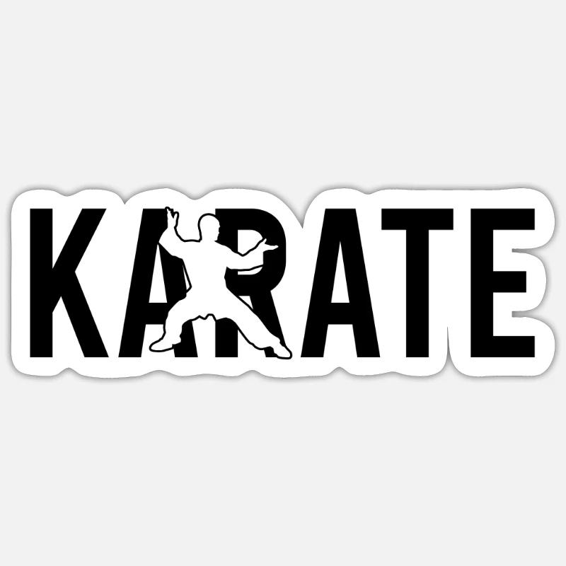 Karaté - Sticker taille S (10 x 10 cm) - blanc mat