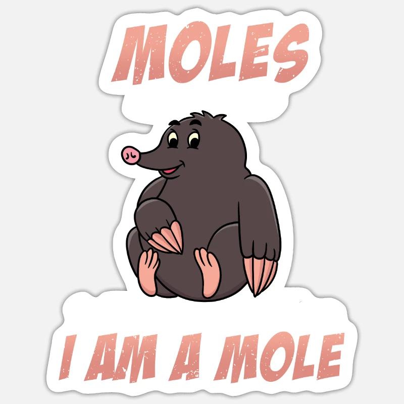 Nettes Fantastisches Mole sitzendes Geschenk - Sticker Größe S (10 x 10 cm) - Mattweiß