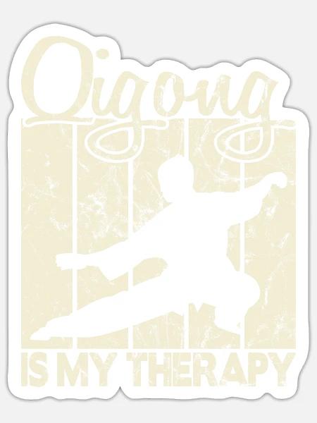Qigong is my Therapy - Sticker Größe S (10 x 10 cm) - Mattweiß