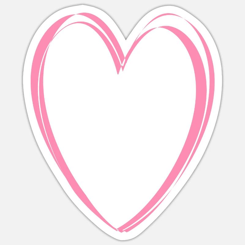 Rosa Herz - Sticker Größe S (10 x 10 cm) - Mattweiß
