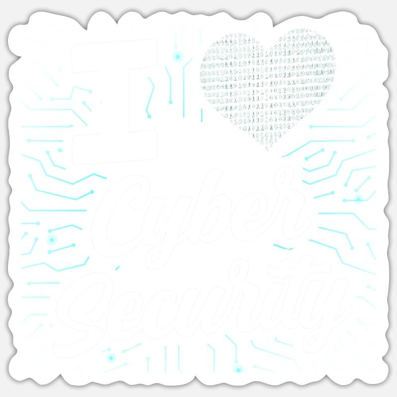 J’adore Cybersecurity Hack IT Security Hacker Sticker taille S (10 x 10 cm)