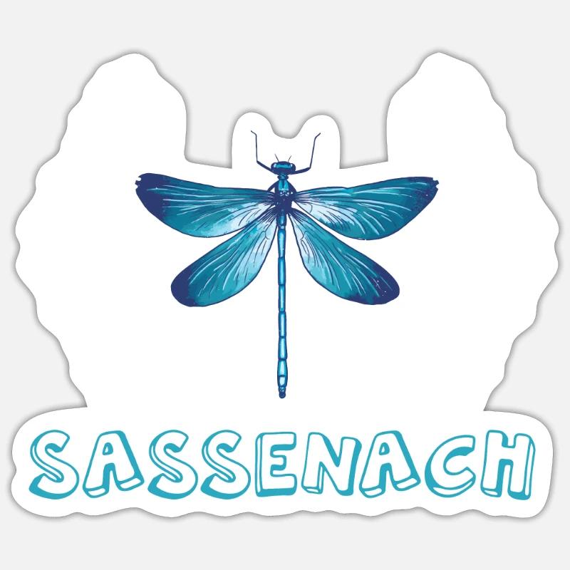 Libellule Sassenach - Sticker taille S (10 x 10 cm) - blanc mat