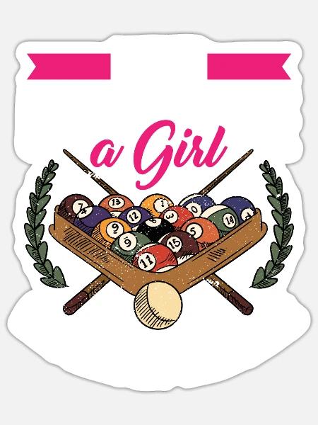 Billard 8-Ball - Sticker Größe S (10 x 10 cm) - Mattweiß