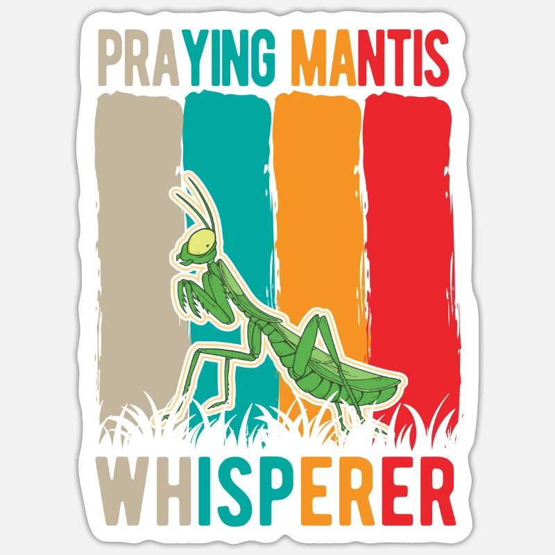 Praying Mantis Whisperer Gottesanbeterin - Sticker Größe S (10 x 10 cm) - Mattweiß