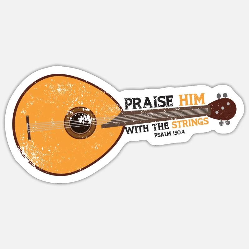 Praise Him With Strings - Mandolin Sticker size S (10 x 10 cm)