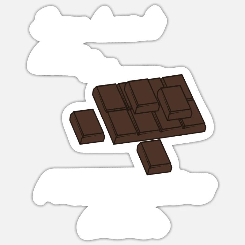 Penser au chocolat Manger du chocolat noir - Sticker taille S (10 x 10 cm) - blanc mat