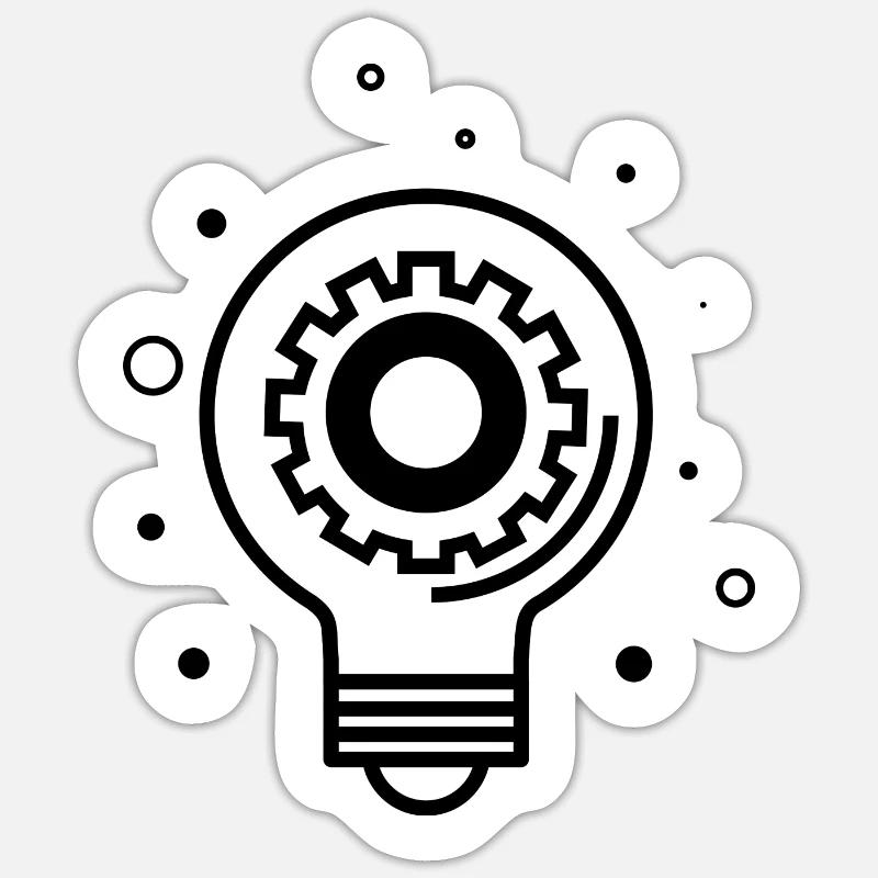 Birne - Glühbirne Lampe Licht - Sticker Größe S (10 x 10 cm) - Mattweiß