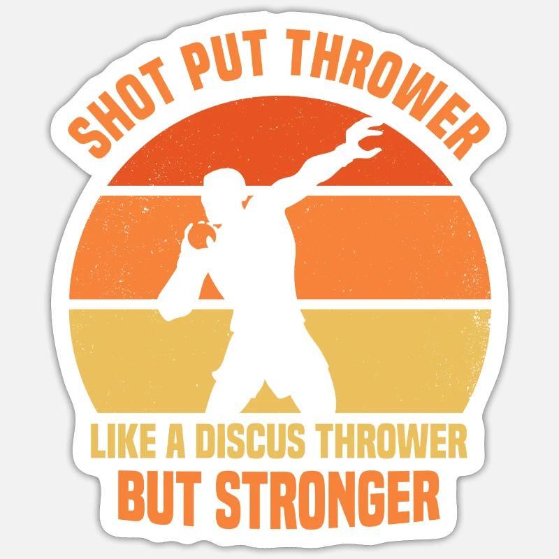 Shot put - Sticker size S (10 x 10 cm) - white matte