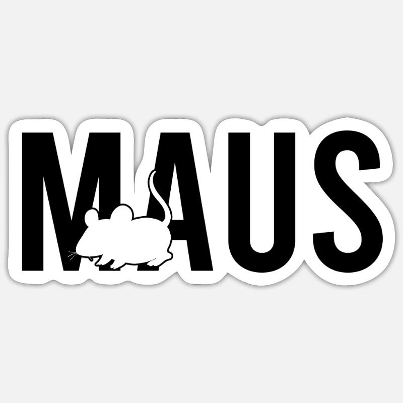 Maus - Sticker Größe S (10 x 10 cm) - Mattweiß