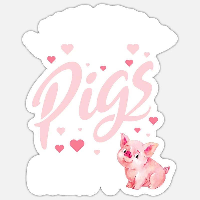 Cochon - Sticker taille S (10 x 10 cm) - blanc mat