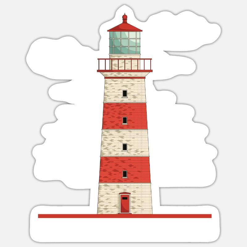 Lighthouse - Sticker size S (10 x 10 cm) - white matte
