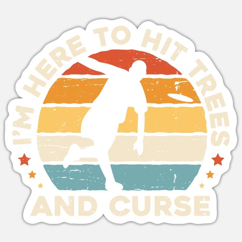 Frisbee Disc Golf - Sticker Größe S (10 x 10 cm) - Mattweiß