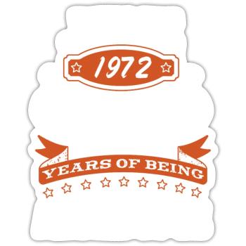 Juin 1972 - Cadeau du 50e anniversaire. Génial. - Sticker taille S (10 x 10 cm) - blanc mat - Devant