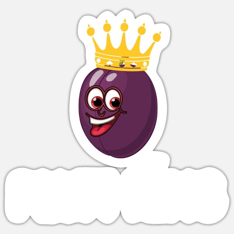 Roi Prune - Sticker taille S (10 x 10 cm) - blanc mat