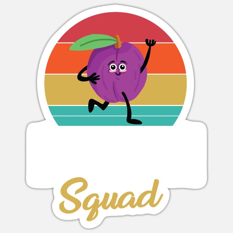 Pflaume Squad - Sticker Größe S (10 x 10 cm) - Mattweiß