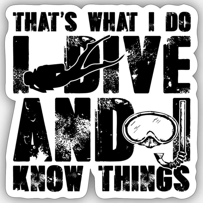 Dive - Sticker size S (10 x 10 cm) - white matte
