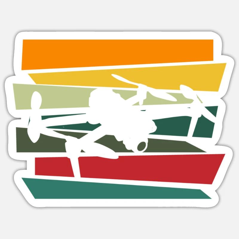 Drone Drone Drone Pilot Quadcopter - Sticker size S (10 x 10 cm) - white matte