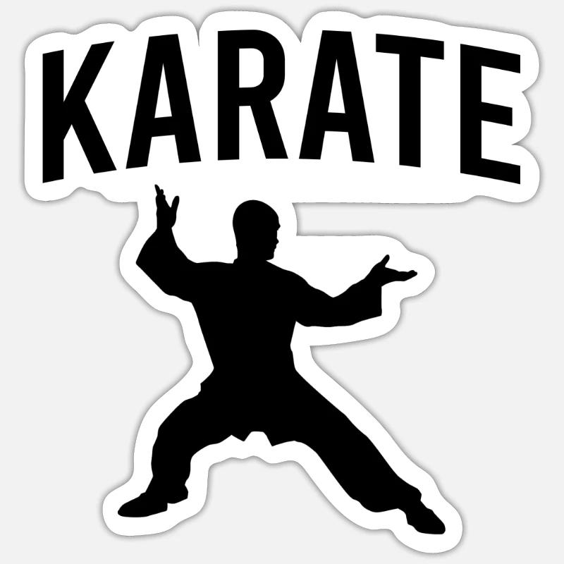 Karaté - Sticker taille S (10 x 10 cm) - blanc mat